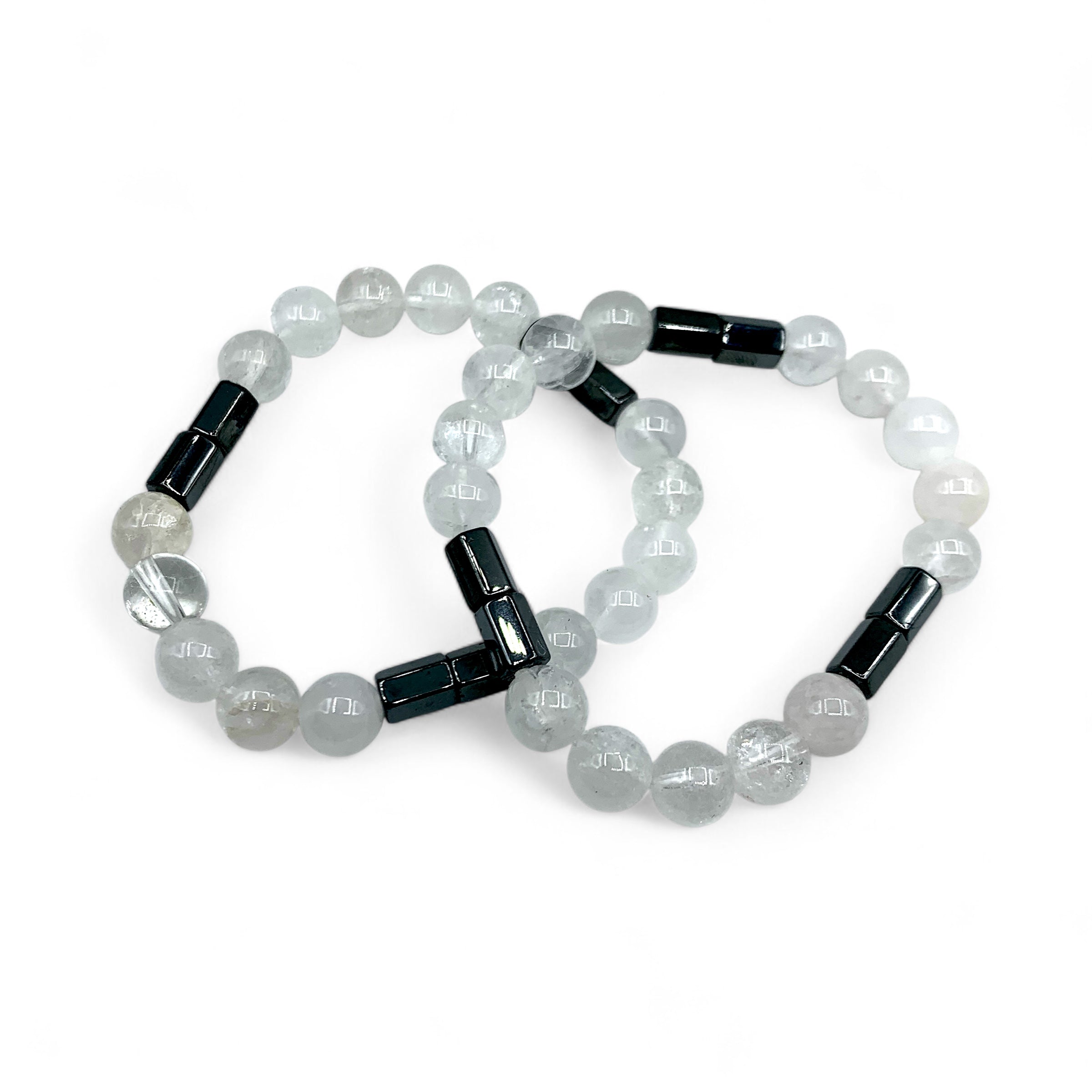 Bracelet - Hematite with Clear Quartz